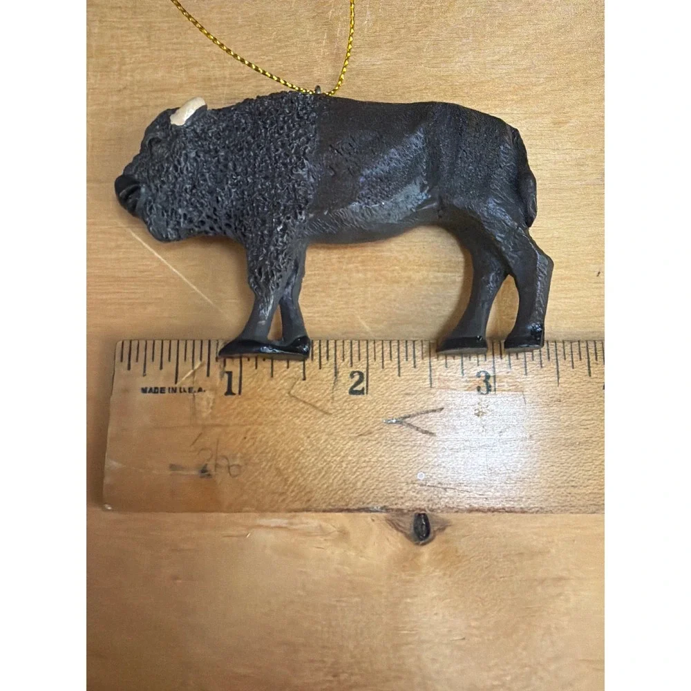 American Bison Buffalo Christmas Ornament Wildlife Western Rustic Figurine Brown